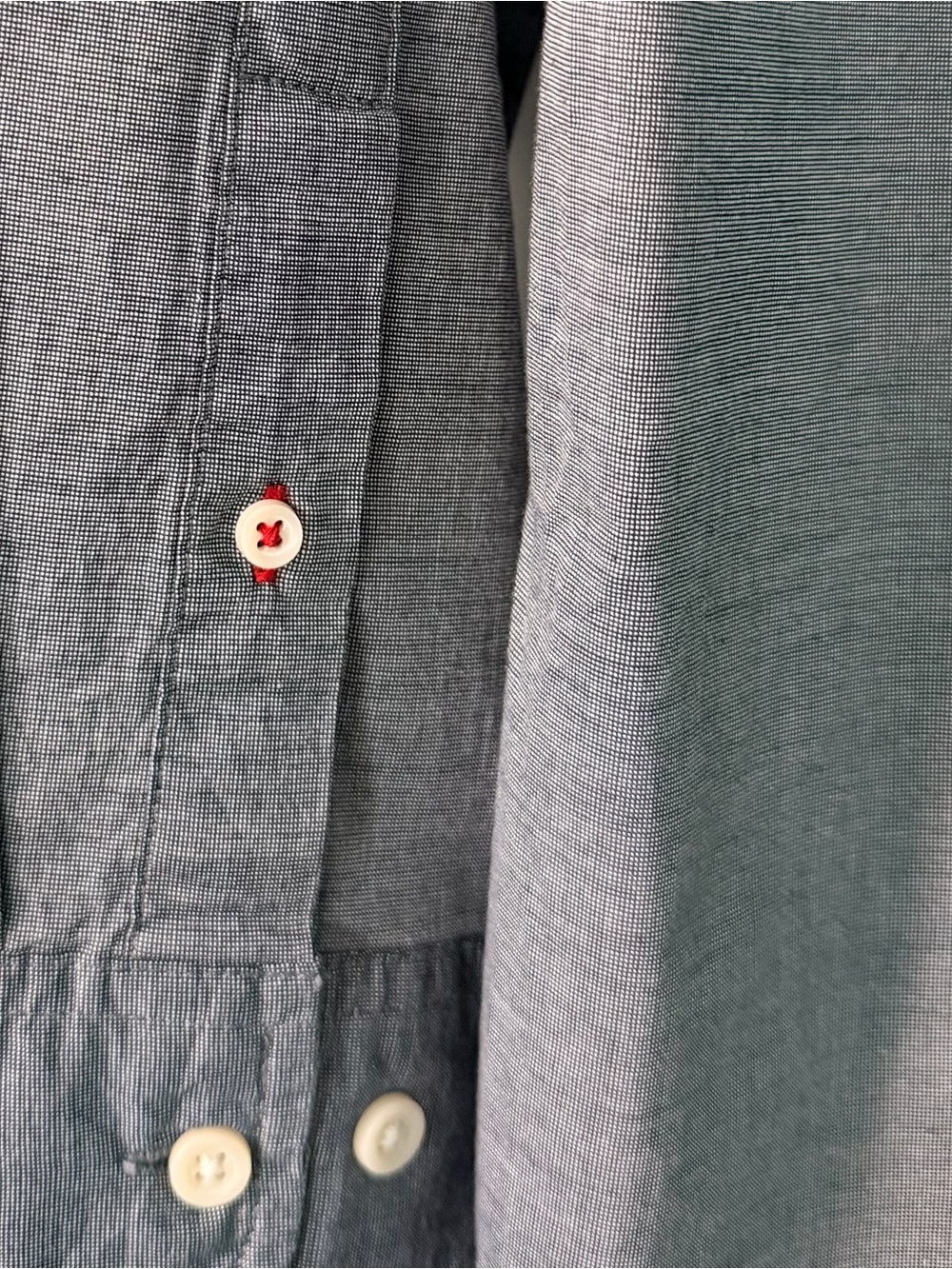 NWT Tommy Hilfiger Classic Fit Button Down Shirt Blue Gray Mens L - Picture 5 of 8